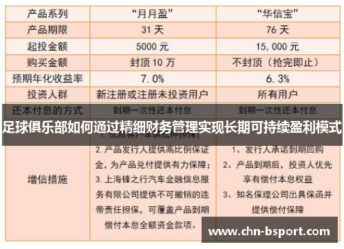 足球俱乐部如何通过精细财务管理实现长期可持续盈利模式