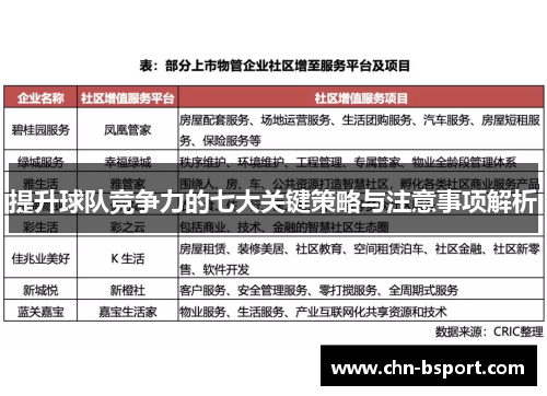 提升球队竞争力的七大关键策略与注意事项解析